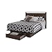 South Shore Primo Full/Queen Platform Bed (54/60'') with drawer, Rustic Oak
