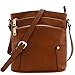 FashionPuzzle Triple Zip Pocket Medium Crossbody Bag