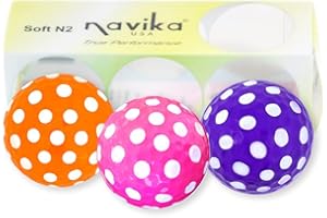 NAVIKA Polka Dot Golf Ball Combo Including Orange, Pink and Purple Golf balls with White Dots | 3 Golf Ball Set | Colorful, Vibrant Print | Great for kids and Women Golfers | Golf Gear for Any Age Golfer