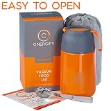 Energify Vacuum Insulated Food Jar - Stainless Steel Food Thermos, Soup Bowl, Lunch Container, Orange