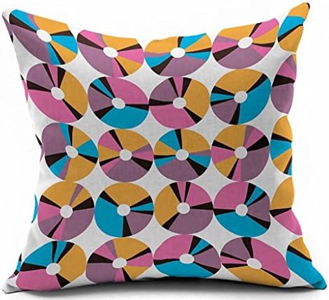 Pillowcase Cotton Linen Throw Pillow Case Cushion Cover Home Sofa Decorative 18 x 18 Inches (Set of 2),#4,4545cm