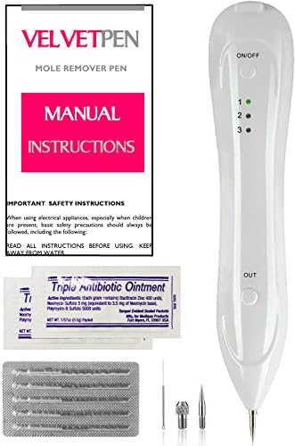 Velvetpen Mole Removal Pen Rechargeable Portable USB Skin Tag Remover Beauty Pen For Freckle Tattoo Wart Age Pigmentation Spot Machine Tool Kit Use For Body Facial Skin