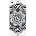 iPhone 5s case, JAHOLAN Henna Series Black Full Mandala Floral Dream Catcher Transparent Hard Plastic Case Cover for iphone 5 5S