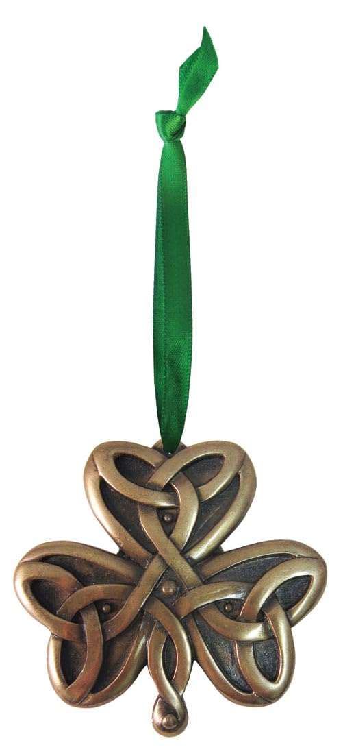 Bronze Plated Hanging Ornament Trinity Shamrock Design