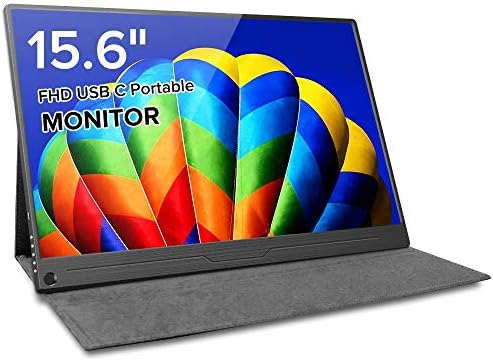 15.6 Inch Portable Monitor EVICIV Computer Display 1920×1080 Full HD IPS Screen USB C Gaming Monitor with Type-C Mini HDMI for Laptop PC MAC Phone Xbox PS4, Include Smart Cover & Screen Protector