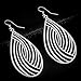 Chic Silver Alloy Hollow Filigree Lightweight Earrings Cutout Teardrop Hook Statement Earrings for Women