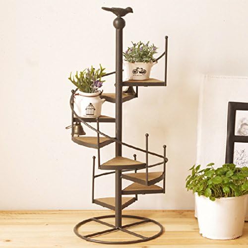 Iron flower racks balcony staircase plant stand multi-tier pot rack floor model modern simple creative for outdoor/indoor-100cm-B