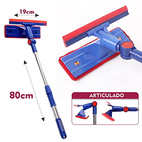 Rodo Limpa Vidro Box Janela Azulejo Carro Cabo Extensível Multiuso 2 em 1 | Rodinho, Esfregão, Mop, Retratil