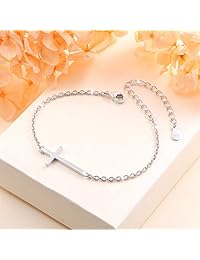 ALPHM - Tobillera para de plata esterlina S925 ajustable, para mujer