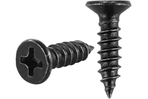 JQK #6 x 1/2" Black Screw, Flat Head Phillips Wood Screw 18-8 S/S Electroplating Black Stainless Steel, #6 x 1/2-Inch, 100-Piece, SB3514-P100