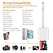 VELLEE SD Card Reader Compatible with iPhone/iPad, TF & SD Memory Card Reader Adapter, 2 in 1 Dual Slot Card Reader, Trail Game Camera Viewer (Support iOS 9.2-13 or Later), Plug and Play - White