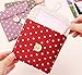 iSuperb® Sanitary Napkins Bag Menstrual Cup Pouch Nursing Pad Holder Cute Polka Dot Cotton 4.7x4.7 inch Washable Organizer Storage 2 Pack 1 PCS Wine Red and 1 PCS Blue