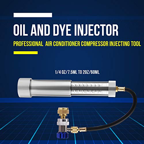 Lichamp AC Oil Injector R134A, R1234YF Refrigerant A/C Dye Injector Kit