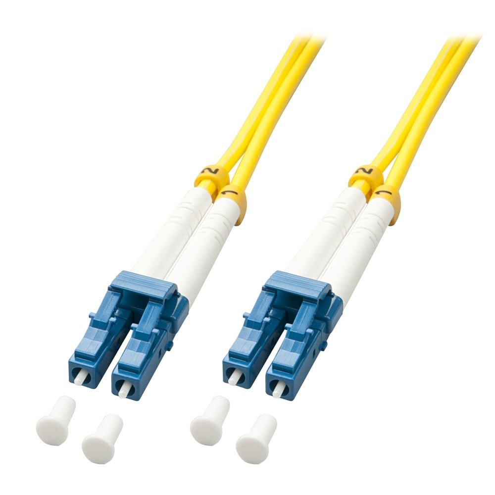 Lindy LC-LC OS2 9/125 Fibre Optic Patch Cable, Yellow 15m