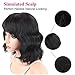 KRSI Women's Short Curly Synthetic Wigs With Air Bangs Natural Black/Brown Wigs for Black Women Heat Resistant Custom Cosplay Party Full Wigs 14inch