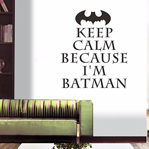 Funny Keep Calm Because I Am Batman Words Wallpapers Vinyl Sticker Boys Kids Living Room Decals Waterproof Home Decorative Removable Murals
