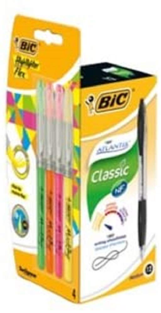 BIC 949844 1.0-0.4 mm Atlantis Retractable Ballpoint Pen - Black