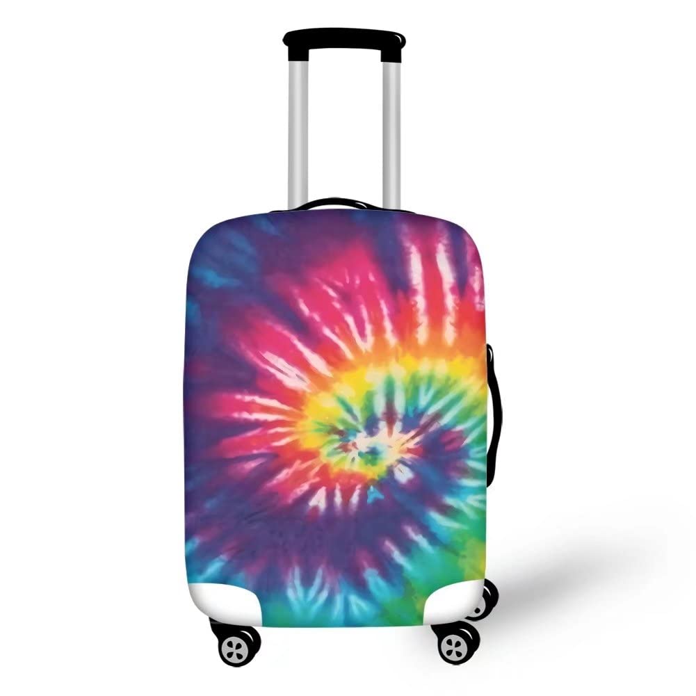 Coloranimal Rainbow Tie Dye Abstract Art Luggage Cover Colorful Suitcase Covers Protection Trunk Case Elastic -L (26"-30")