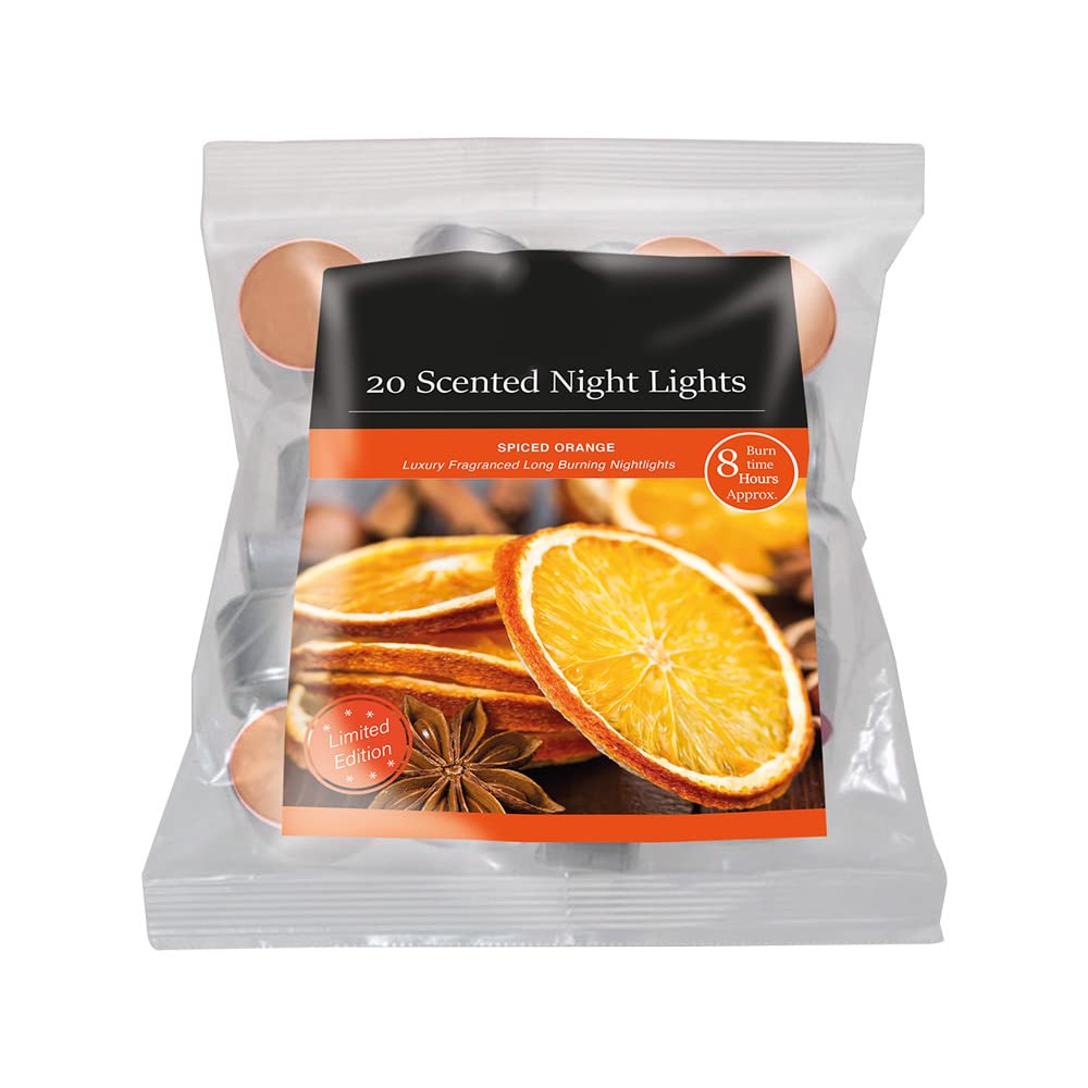 OnlineStreet Scented Tealight Votive Candles Pack - Wax Tarts in Different Assorted Refreshing Fragrances with 8 Hours Burning Time (Spiced Orange)