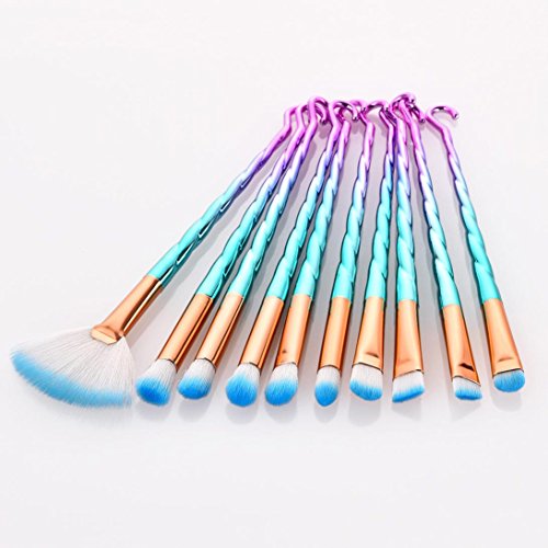 TiTCool Makeup Brushes 10pcs Set Clearance! Hook EyeShadow Brush Cosmetics Blending Brush Tool (A)