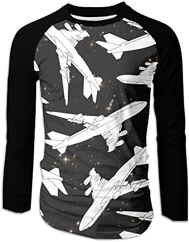 NVJ SHIRT Aircraft Boeing-747 Lover 3D Graphic Men Casual T Shirt Raglan Long Sleeve T-Shirt