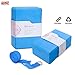 Arltb Yoga Block Brick and Strap Set of 2 Eco-friendly EVA Foam Brick Plus Yoga Strap with Metal D-Ring Provides Stability Balance and Support Improve Strength (9
