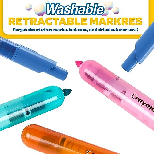 Crayola Clicks Washable Markers with Retractable Tips, School Supplies