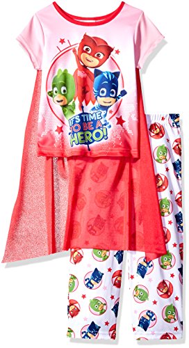 PJ Masks Girls' 2-Piece Short Pajama Set with Cape