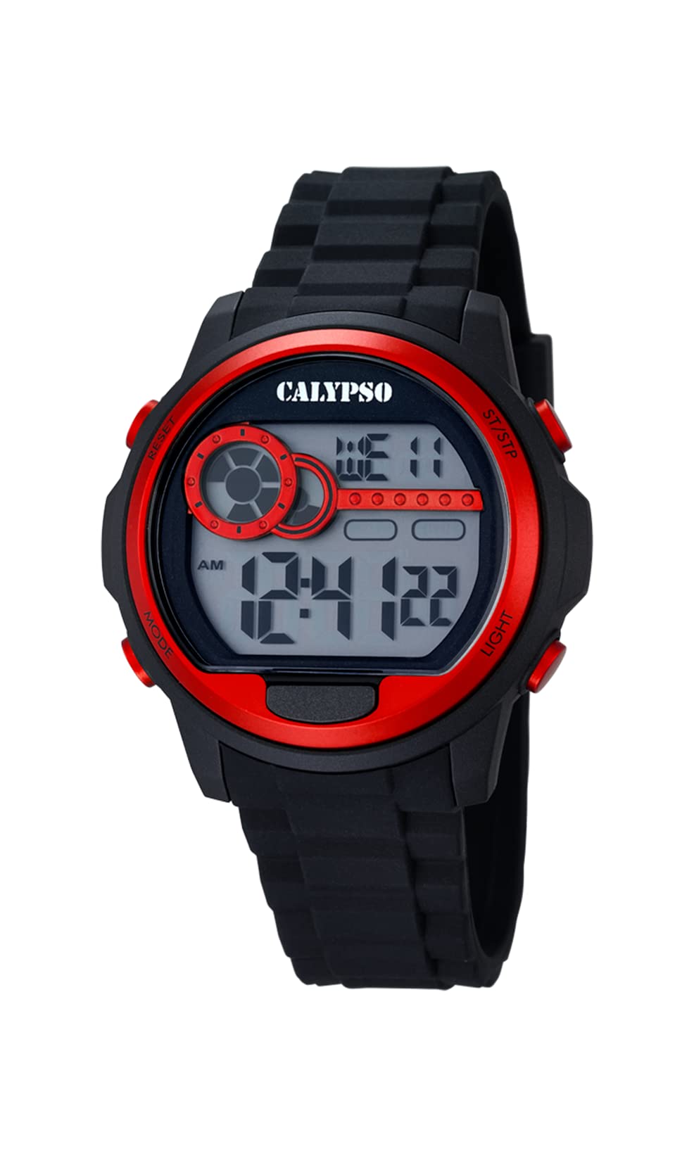 Calypso Unisex Digital Watch with LCD Dial Digital Display and Black Plastic Strap K5667/2