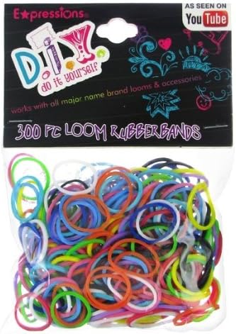 Expressions Girl Diy 300-Piece Rainbow Color Latex-Free Rubber Band Bracelet Loom Refill Pack