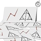 YoHold Lightning Bolt Tattoos and Deathly Hallows Tattoos for St Patrick's Day, Halloween Theme Party Decorations, Each of 16 Pack