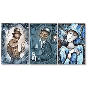Canvas Wall Art European Painting Artwork for Home Prints Framed - 16"x24" x 3 Panels