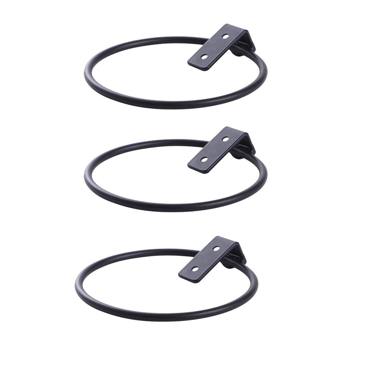 Hovico 3PCS Wall Mount Flower Pot Rings Black Foldable Bracket, Metal Flowerpot Hook Wall Hanging Bracket, Wall Hanging Flowerpot Hook (6 Inch)