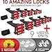 DB DAILY BEST - Cabinet Locks for Babies - Child Safety Latches 10 Pack - Invisible Adhesive Baby Proofing Drawer Locks - Works with Most Cabinets and Drawers - No Drilling Installation - (Black)