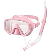 Wionsnowy Snorkeling Gear for Adults, Dry-Top Snorkel Set Scuba Diving mask, 180°Panoramic Wide View Professional Snorkeling Gear Breathing Freely Snorkel Mask