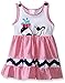 Youngland Girls' Pink and White Seersucker Dress with Whale Applique and Navy Chevron Trim