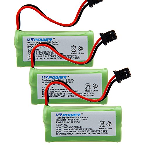 URPOWER? 3 Packs 2.4V Ni-MH Cordless Home Phone Battery for Uniden BT-1008 BT1008 BT-1008S BT1008S BT-1016 BT1016 BT-1021 BT1021 DECT2080 DECT20803 Empire CPH-515B CPH515B
