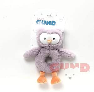 Spin Master Baby GUND Baby Toothpick Quinn Owl Rattle Plush Stuffed Animal, Purple, 7.5"