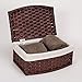 Household Essentials Hand-Woven Paper Rope Basket with Lid and Liner, Dark Brown Stain