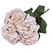 Luyue 5 Big Heads Artificial Silk Hydrangea Bouquet Fake Flowers Arrangement Home Wedding decor (Champagne)