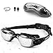 Swim Goggles, Swimming Goggles, UV 400 Protection Anti Fog No Leaking Wide View Pool Goggles with Ear Plug Nose Clip & Protective Case for Women Men Adult Youth