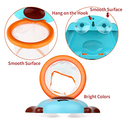 PG Bath Toys Basketball Hoop for Toddler,Include 3 Float Balls with Powerful Suction Cup, Bathtub Shooting Game Playset