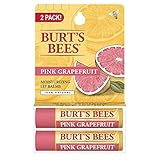 Burt's Bees 100% Natural Moisturizing Lip Balm, Pink Grapefruit with Beeswax & Fruit Extracts - 2 Tube