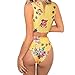 Fancathy Women Sexy Printing High Waisted Bikini Sets Tie Knot Adjustable Swimsuit Summer Beachwear