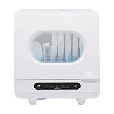 Portable Countertop Dishwashers, 800W 6-Sets 5 Washing Programs Desktop Non Installation Dishwasher Compact Dishwasher Household Mini Dishwashers w/1.32GAL Water Tank for Home Small Apartments RVs