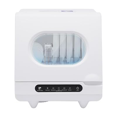 Portable Countertop Dishwasher, 5 Washing 12 Spouts Water Tank Leak-Proof Dry and 360° Rotation Flushing, Uitable for Homes Kitchen Apartments Dormitories Campers Rvs