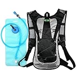 Hydration Pack with 2L Backpack Water Bladder 5 Points Improvement Newly Design Lightweight Outdoor Tactical Survival Reservoir Men Women Kids Camping Hiking Running Biking Bag