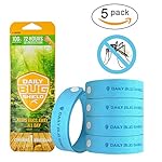 Natural Mosquito Repellent Bracelets Wristband wrist band for Kids Adult Family Bug Insect Protection up to 300 Hours No deet 5 pac
