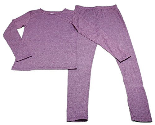 32 Degrees Heat Girls Long Sleeve Crew Neck and Legging Set Heather Fiction Fig X-Large