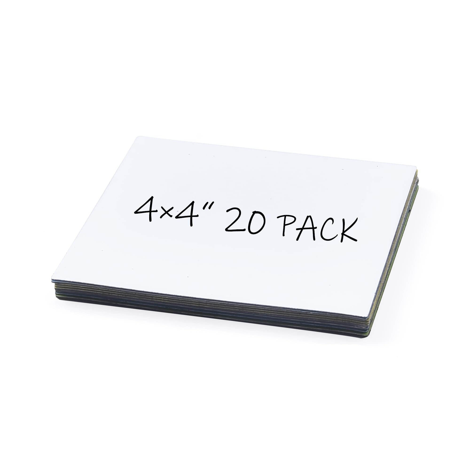 Realth Magnetic Dry Erase Labels | 20 Pcs 10CM x 10CM White | Reusable Erasable Write | for Classroom Home Office Whiteboard Refrigerator Crafts Name Tags (RML3530W)